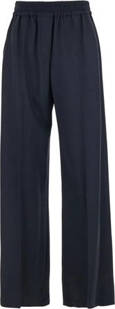 Brunello Cucinelli Broeken, Dames, Blauw, M, Wol, Blauwe Wolmix Stretchbroek