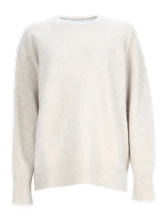 P.A.R.O.S.H. Plush Raccoon Fur Sweater with Ribbed Cuffs