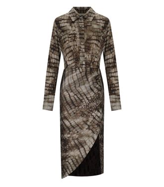 Elisabetta Franchi ABITO MIDI STAMPA ALLIGATORE CACAO ELISABETTA FRANCHI
