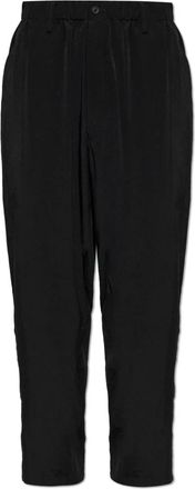 Yohji Yamamoto Wijde broek - Heren - Nette broeken - Zwart - M - Polyester - Broeken