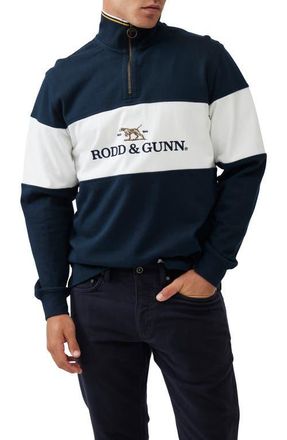 Rodd & Gunn Foresters Peak Quarter Zip Pullover in Midnight at Nordstrom, Size Xxx-Large