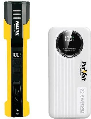 Pursonic Emergency Prep Bundle 2-in-1 Ultra Bright Flashlight and LED Fast Charging Power Bank in White at Nordstrom