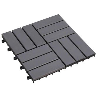 vidaXL Tile De Decking 10 Pcs Gris 30 X 30 Cm Madera De Acacia Vidaxl
