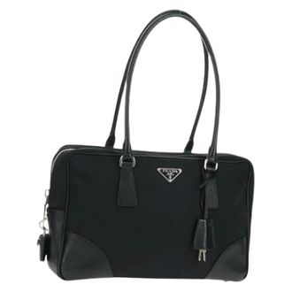 Prada Pre-owned Handbags, female, Black, Size: ONE SIZE Pre-owned Vintage Nylon Shoulder Bag