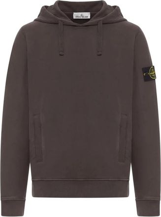 Stone Island Loodgrijze Felpa Sweater - Heren - Hoodies - Bruin - L - Hoodies & sweatvesten