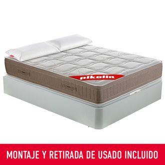 Pikolin Colch&oacute;n 180x200cm, canap&eacute; y almohada PIKOLIN Snow Blanco Montaje