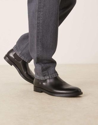 Mango Stivaletti Chelsea in pelle neri-Nero