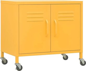 Berkfield Home Storage Cabinet Mustard Yellow 60x35x56 cm Steel | Size: 60 x 35 x 56 cm