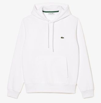 Lacoste Mens Fleece Hoodie White Cotton - Size 2XL