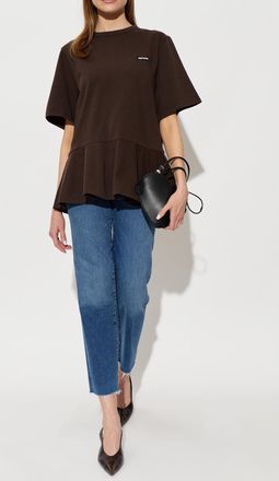 Rotate Peplum T-shirt, Womens, Brown