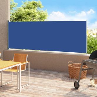 Berkfield Home Patio Retractable Side Awning 180x500 cm Blue