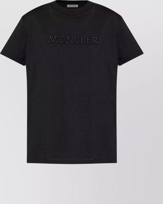 Moncler cotton crew neck t-shirt with logo embroidery