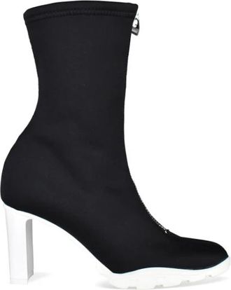 Alexander McQueen Scuba 85mm Boots - Dames - Laarzen met Hak - Zwart - 39 EU - Leer - Schoenen