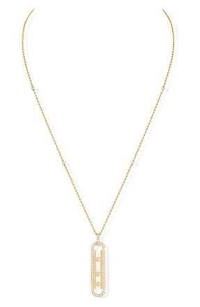 Messika Baby Move Pav&eacute; Diamond Pendant Necklace in Yellow Gold at Nordstrom