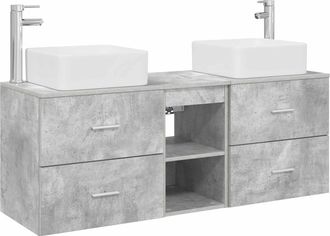 vidaXL Juego De Muebles De Ba&ntilde;o 3 Uds. Gris Hormig&oacute;n 49,5 X 41 X 63 Cm Vidaxl