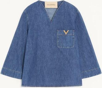 Valentino Denim Chambray Shirt Wo