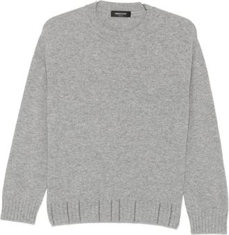 Fabiana Filippi Ronde hals gebreid - Dames - Ronde hals truien - Grijs - XS - Nylon - Truien & Vesten