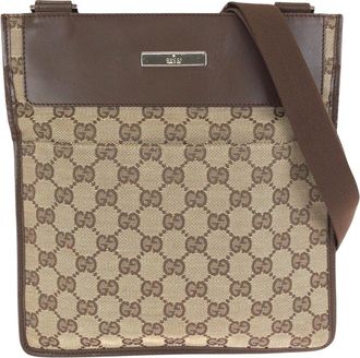Gucci Brown Gg Canvas & Leather Messenger Bag (Authentic Pre-Loved)
