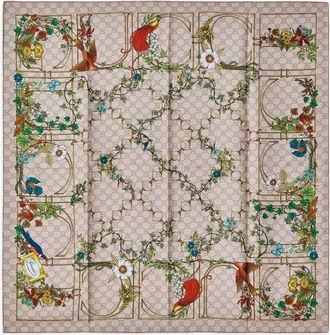 Gucci printed silk scarf - women - Silk - One Size - Neutrals