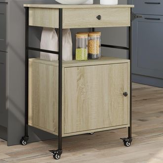 vidaXL Vidaxl - Carrito De Cocina Madera Ingenier&iacute;a Roble Sonoma 56x43x89,5 Cm