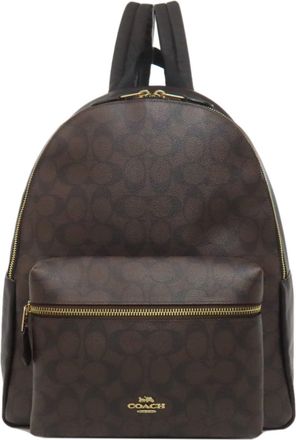 Coach Black Brown Pvc Leather Backpack (Pre-Owned)
