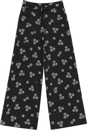 Max Mara Broeken, Dames, Zwart, S, Polyester, Veliero Wijde Broek