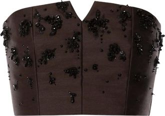 Alberta Ferretti Corsetto con paillettes - Marrone