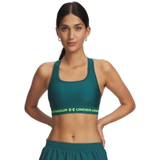 Under Armour Sport-BH UNDER ARMOUR CROSSBACK MID BRA, Damen, Gr. XXL, N-Gr, rack gr&uuml;n,, hyper gr&uuml;n, Obermaterial: 88% Polyester, 12% Elasthan. Futter: 88% Polyeste