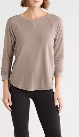 DKNY Slub Waffle High-Low T-Shirt in Mushroom at Nordstrom Rack, Size X-Small