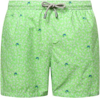 MC2 Saint Barth Marlin Print Zwemshorts met trekkoord - Heren - Strandmode - Groen - XL - Polyester - Badmode