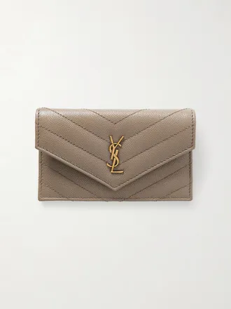 Saint Laurent Portafoglio In Pelle Matelass&eacute; Cassandre - Grigio