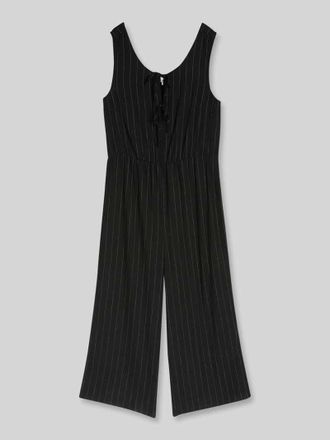 Tom Tailor Denim Wide Leg Jumpsuit aus Viskose-Leinen-Mix in Black, Gr&ouml;&szlig;e XL