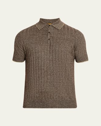 Guest In Residence Mens Rib-Knit Teddy Polo Shirt