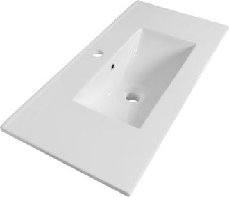 Saniclass Vygo Small Meubelwastafel - 80x40x2cm - 1 kraangat - keramiek - glans wit