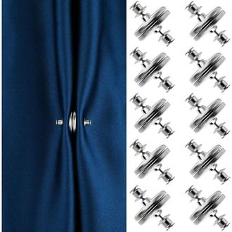 OEM Juego De 10 Pares De Ganchos Magn&eacute;ticos De Metal Para Cortinas, Ideales Para Cerrar Cortinas En El Hogar, Dormitorio, Etc. - Crezuo