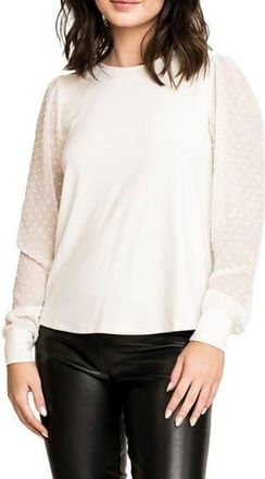 Gibsonlook Lovely Pindot Top in Ivory at Nordstrom Rack, Size Xx-Large