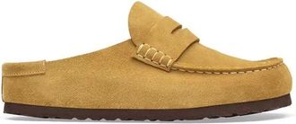 Birkenstock Naples Gevouwen Su&egrave;de Leer - Heren - Slip ons - Bruin - 42 EU - Leer - Schoenen