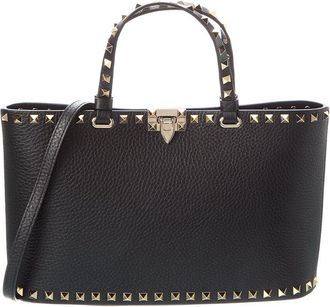 Valentino Rockstud Small Grainy Leather Tote
