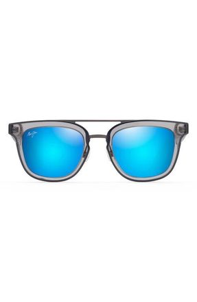Maui Jim Relaxation Mode 49mm Polarized Square Sunglasses in Dove Grey/Blue Hawaii at Nordstrom