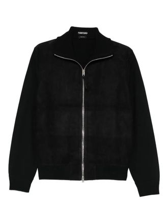 Tom Ford zip-up jacket - men - Lambskin/Wool/Polyamide - 52 - Black