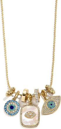 BaubleBar Evil Eye Multicharm Necklace in Blue at Nordstrom