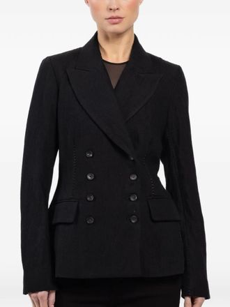 Masnada button double-breasted jacket - women - Fabric - 42 - Black