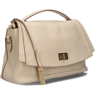 Smaak Beige Leren Schoudertas Ida - Dames - Tassen - Beige - Maat: ONE Size Leer