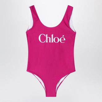 Chlo&eacute; Fuchsia swimsuit with logo