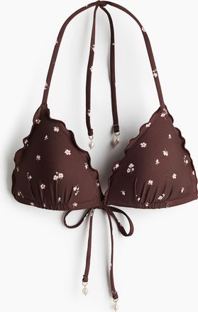 H&M Push-up Triangel-Bikinitop - Brown