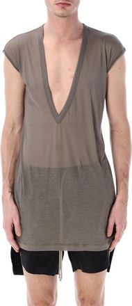Rick Owens Grey V Neck T-Shirt
