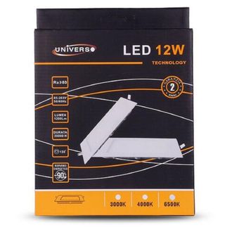 Trade Shop Trade Shop Traesio - Trade Shop - Pannello Led Slim 12w Incasso Quadrato In Pvc Luce Caldo Freddo Naturale P155aq