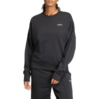 adidas Seasonal Essentials Colorpop Sweatshirt in Black/Off White at Nordstrom Rack, Size X-Large