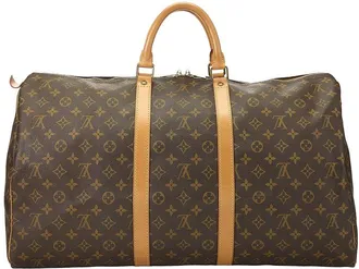 Louis Vuitton Brown Monogram Canvas Keepall 55 (Authentic Pre-Loved)