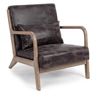 Hellin Hellin - Poltrona ancilla Per Interno, Struttura In Rubber Wood 66 X 85 X 74h Cm -dark